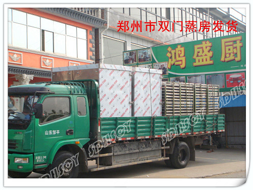 【郑州客户】定做两台大型馒头蒸箱发货